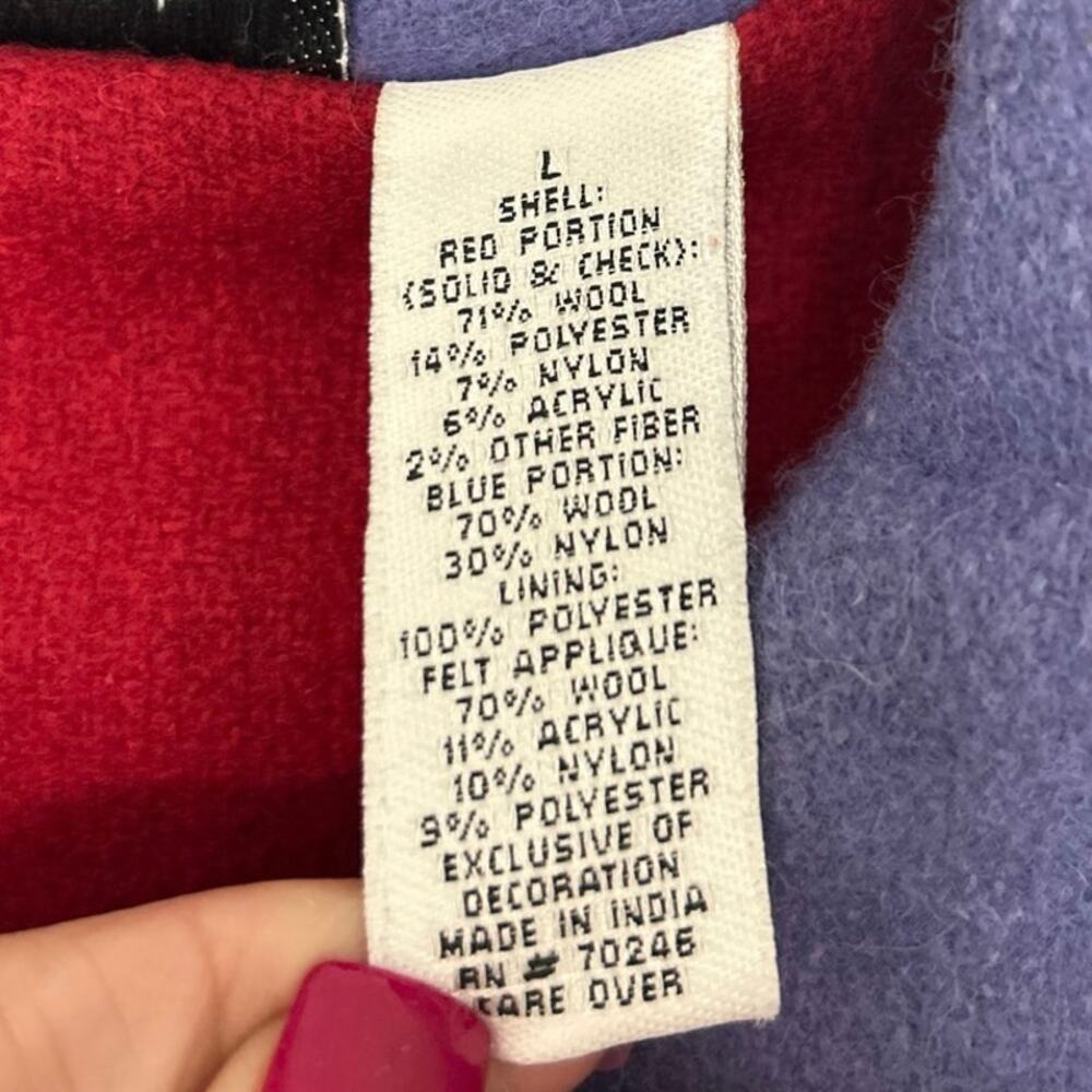 Vintage Christmas Patchwork Wool Blend Jacket Coa… - image 13